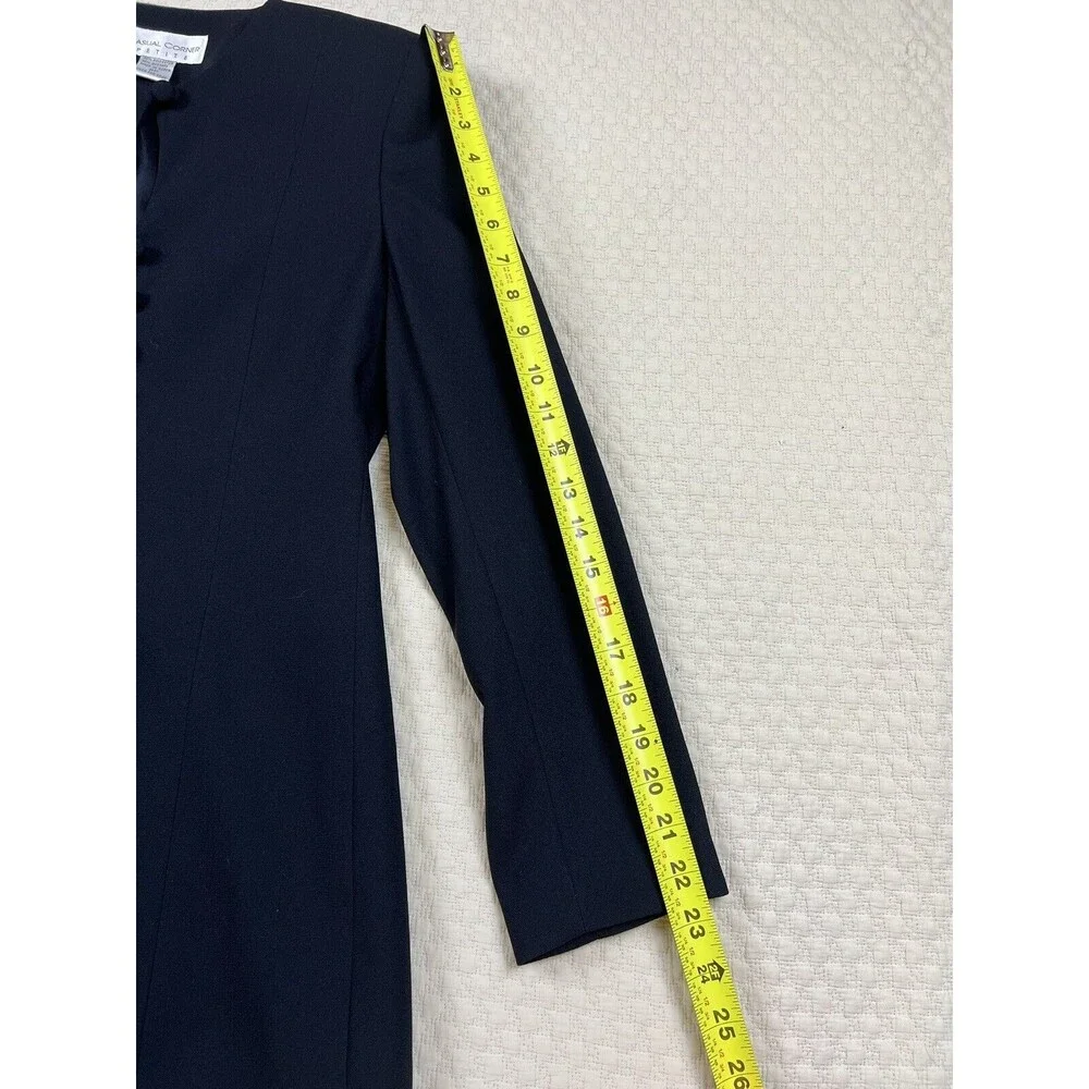 Casual Corner Jacket Victorian Inspired Button Front | Black | Women's 8P Petite